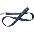 Hem & Boo Multi Block 1" X 48" Padded Dog Lead Black & Blues